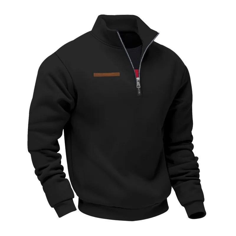 Half-Zip Stand Collar Fleece Sweatshirt for Men