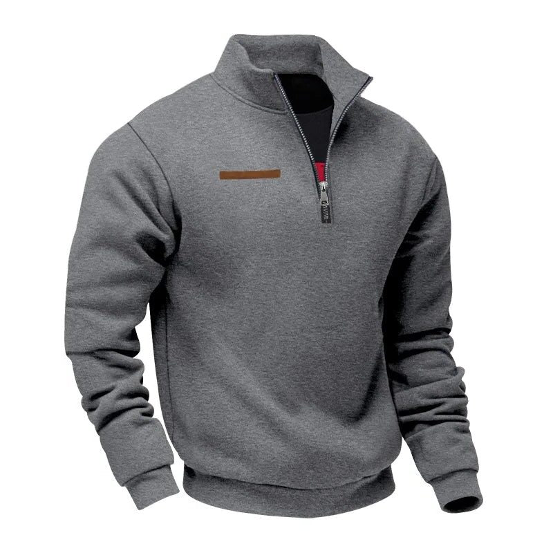 Half-Zip Stand Collar Fleece Sweatshirt for Men