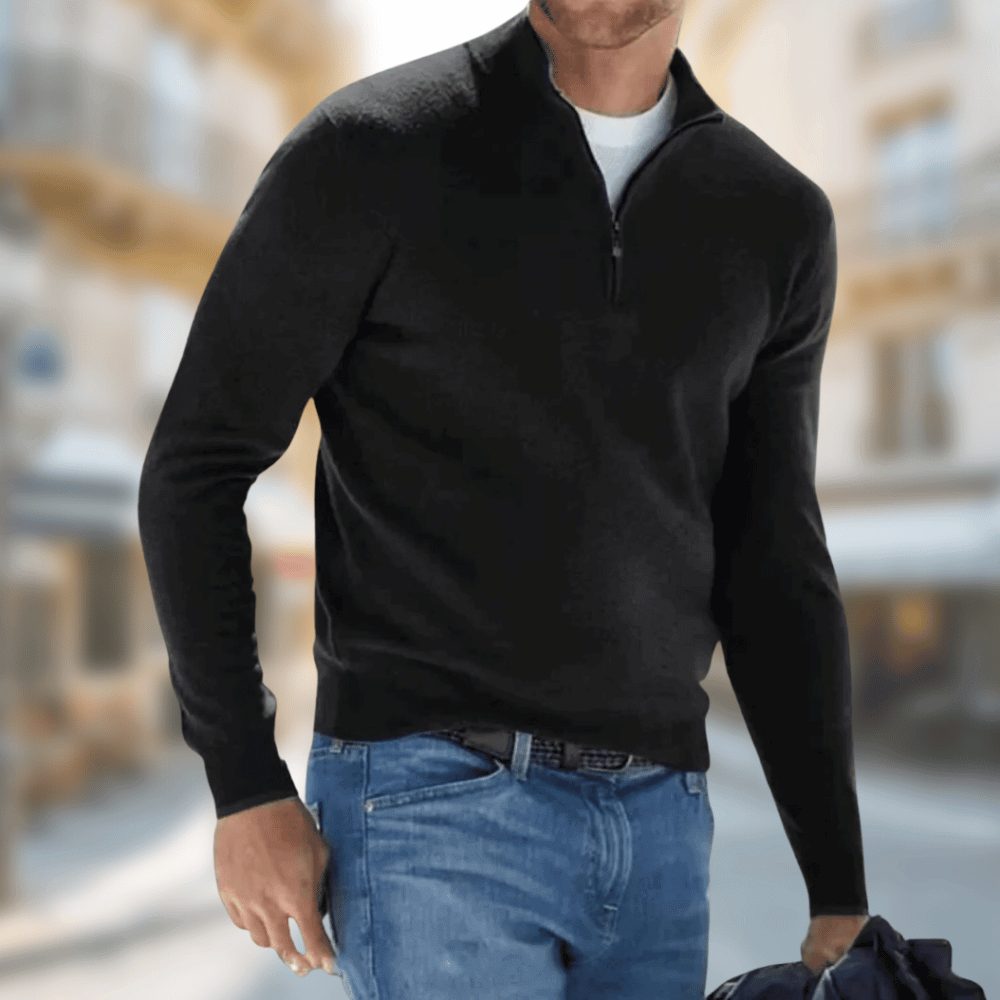 Half-Zip Stand Collar Pullover for Men