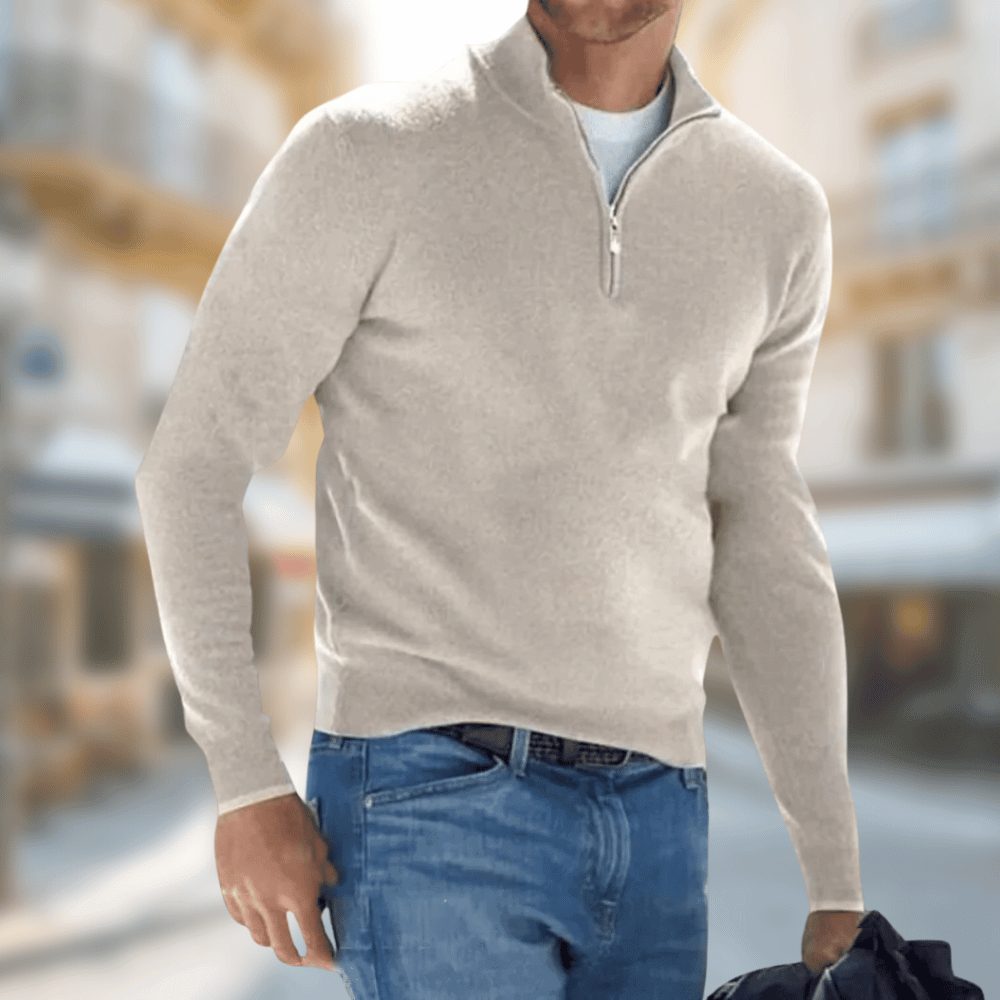 Half-Zip Stand Collar Pullover for Men