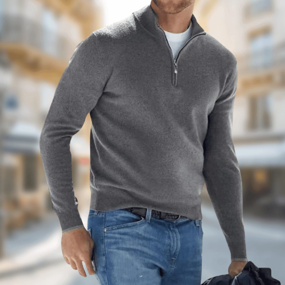 Half-Zip Stand Collar Pullover for Men
