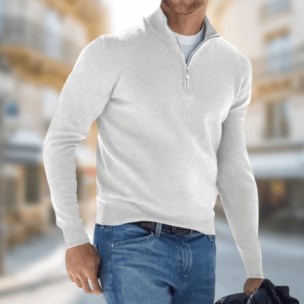 Half-Zip Stand Collar Pullover for Men