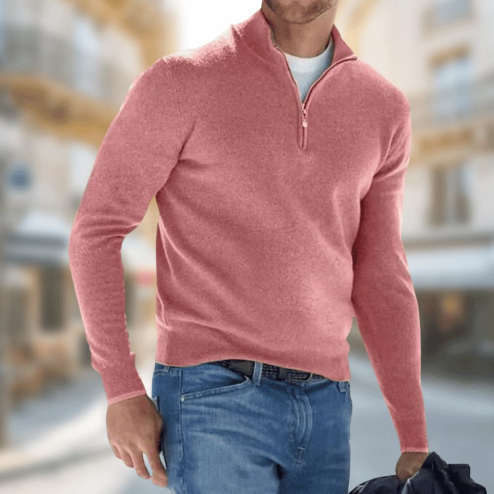 Half-Zip Stand Collar Pullover for Men