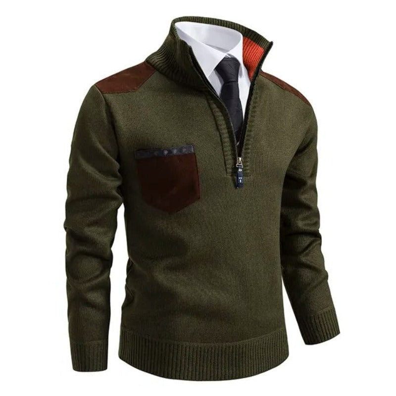 Half-Zip Stand Collar Sweater for Men