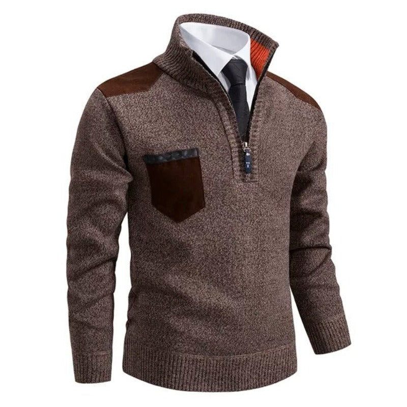Half-Zip Stand Collar Sweater for Men