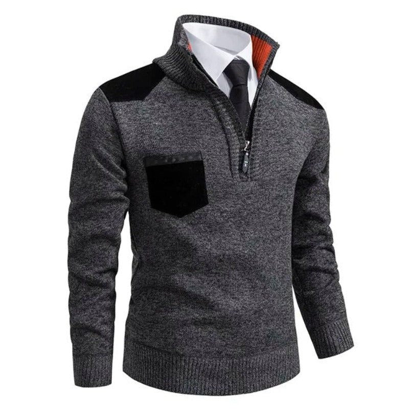 Half-Zip Stand Collar Sweater for Men