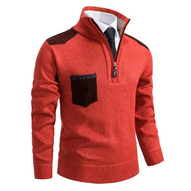 Half-Zip Stand Collar Sweater for Men