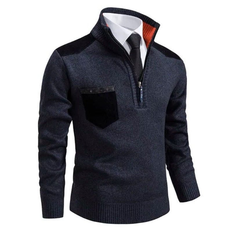 Half-Zip Stand Collar Sweater for Men