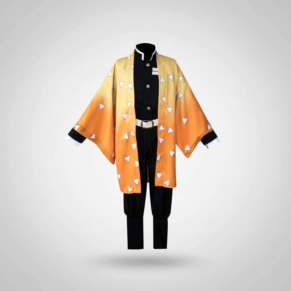 Halloween Anime Cosplay Costume Set with Layered Bob and Light-Up Fox