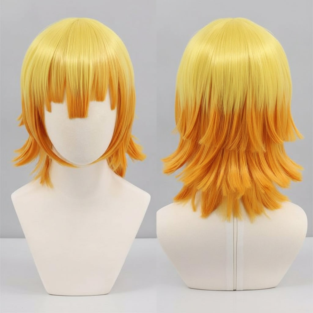 Halloween Anime Cosplay Costume Set with Layered Bob and Light-Up Fox