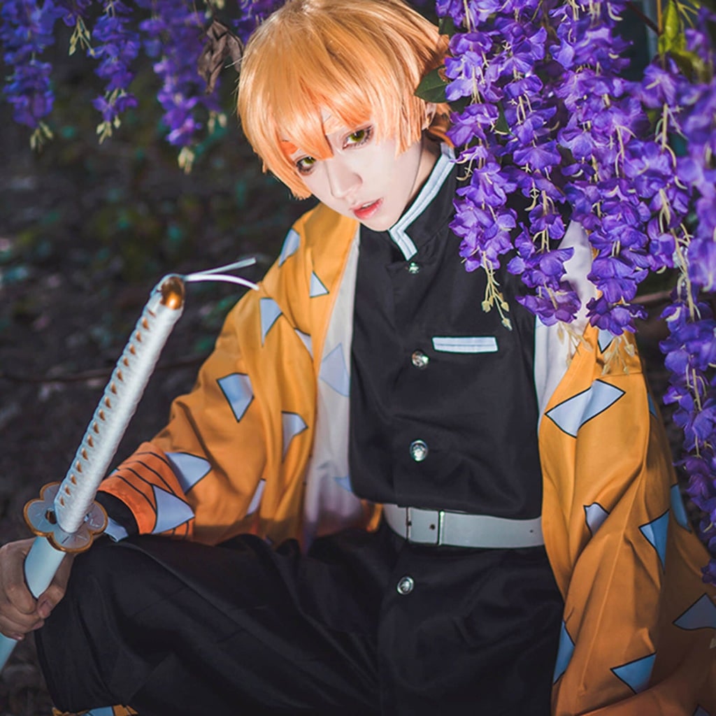 Halloween Anime Cosplay Costume Set with Layered Bob and Light-Up Fox