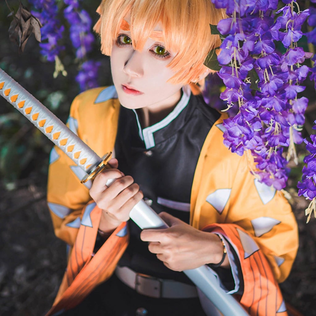 Halloween Anime Cosplay Costume Set with Layered Bob and Light-Up Fox