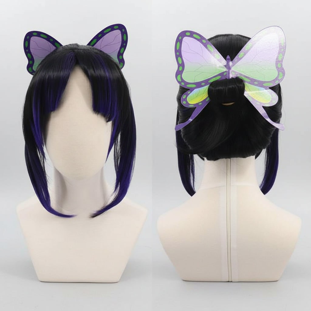 Halloween Anime Cosplay Costume with Butterfly Kimono Jacket and Accessories Set