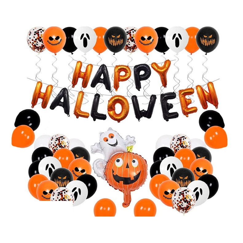 Halloween Balloon Arch Kit with Garland Foil and Eyeball Decorations Reusable