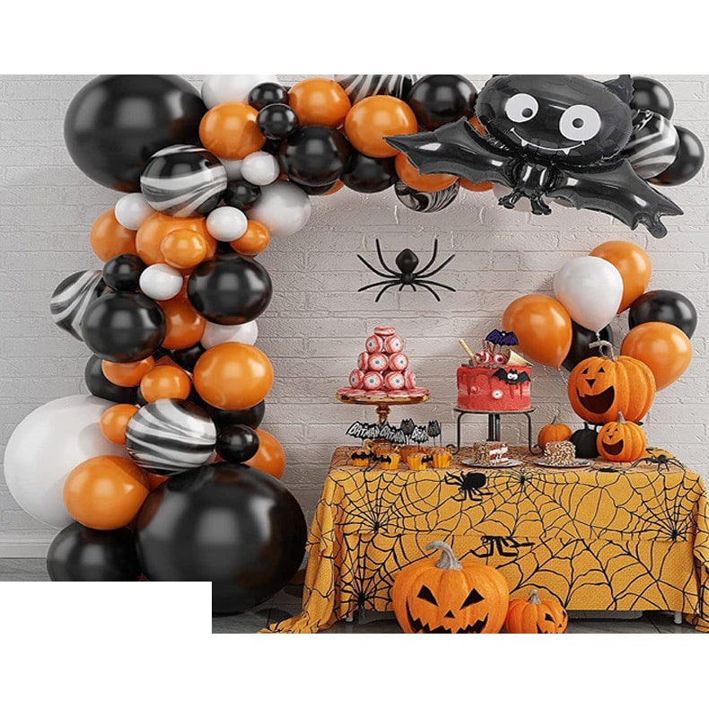Halloween Balloon Arch Kit with Garland Foil and Eyeball Decorations Reusable