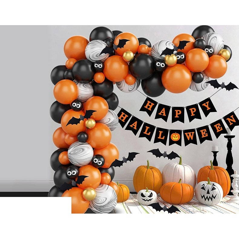 Halloween Balloon Arch Kit with Garland Foil and Eyeball Decorations Reusable