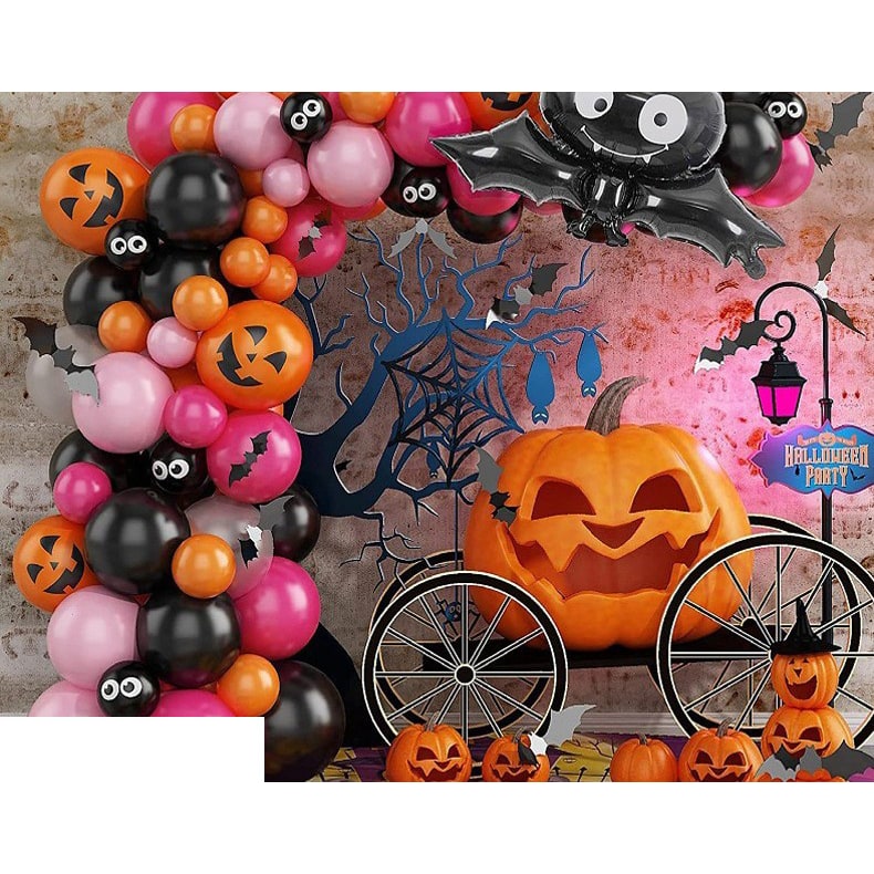 Halloween Balloon Arch Kit with Garland Foil and Eyeball Decorations Reusable