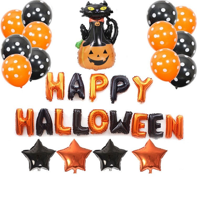 Halloween Balloon Decorations Arch Kit with Foil and Latex Blow Up