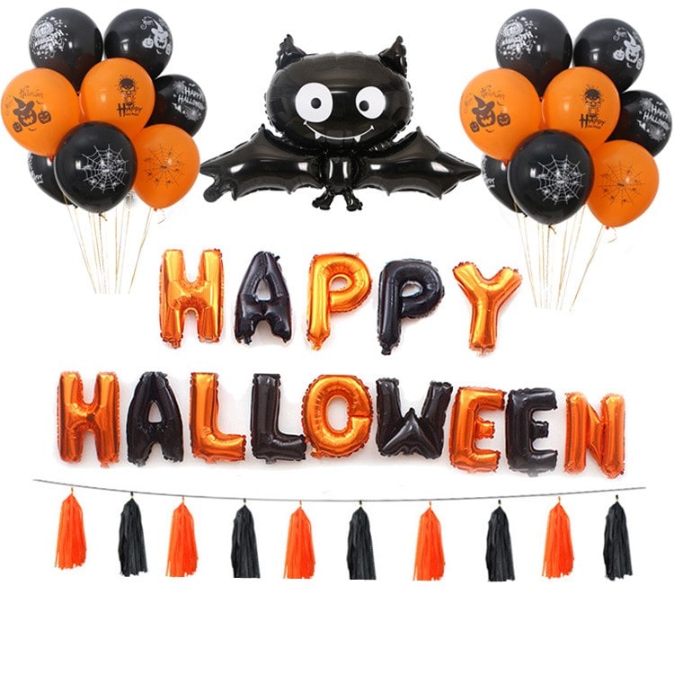 Halloween Balloon Decorations Arch Kit with Foil and Latex Blow Up