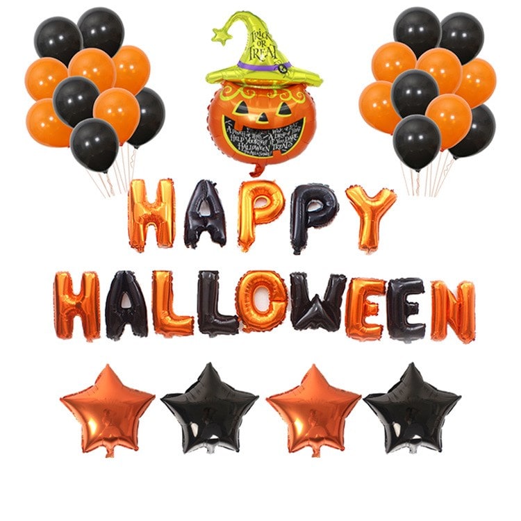 Halloween Balloon Decorations Arch Kit with Foil and Latex Blow Up
