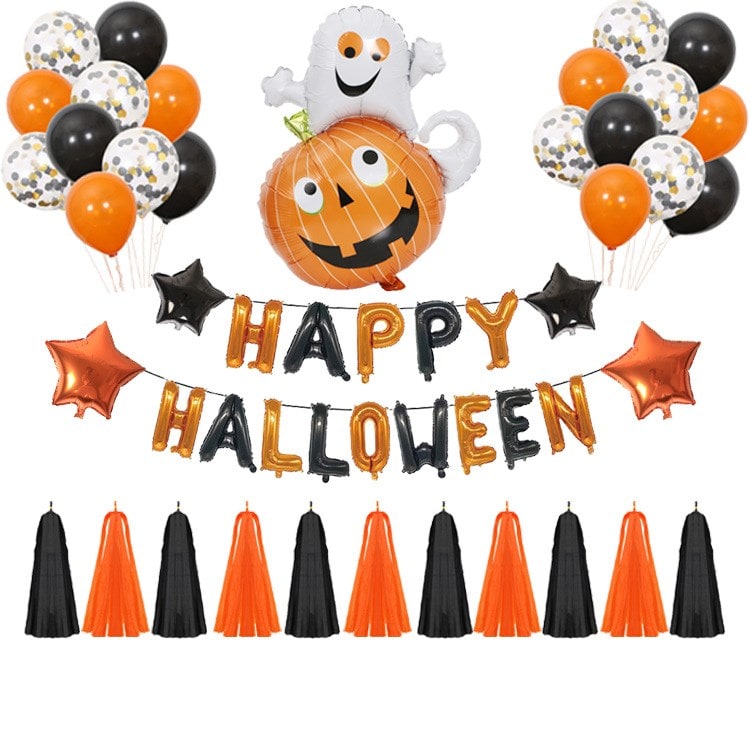 Halloween Balloon Decorations Arch Kit with Foil and Latex Blow Up