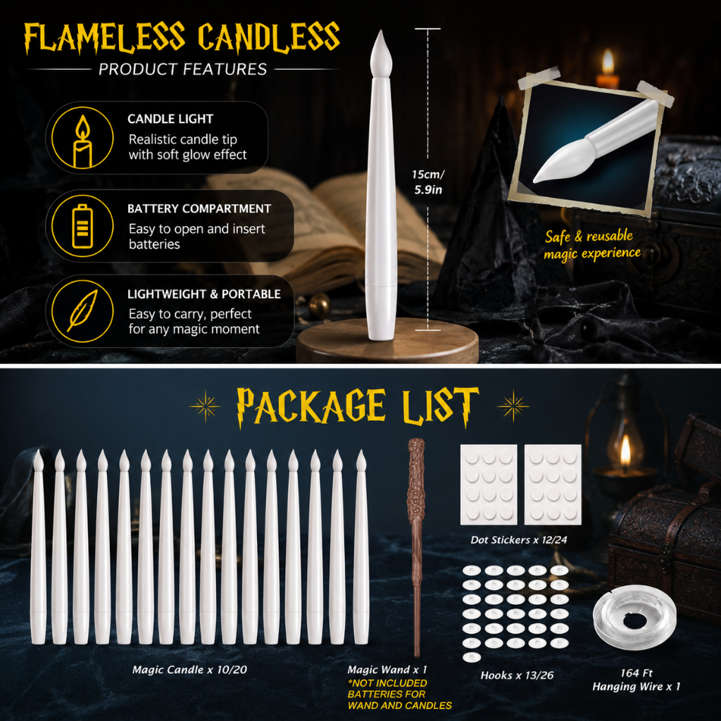 Halloween Battery Operated LED Flameless Floating Candles with Remote Control