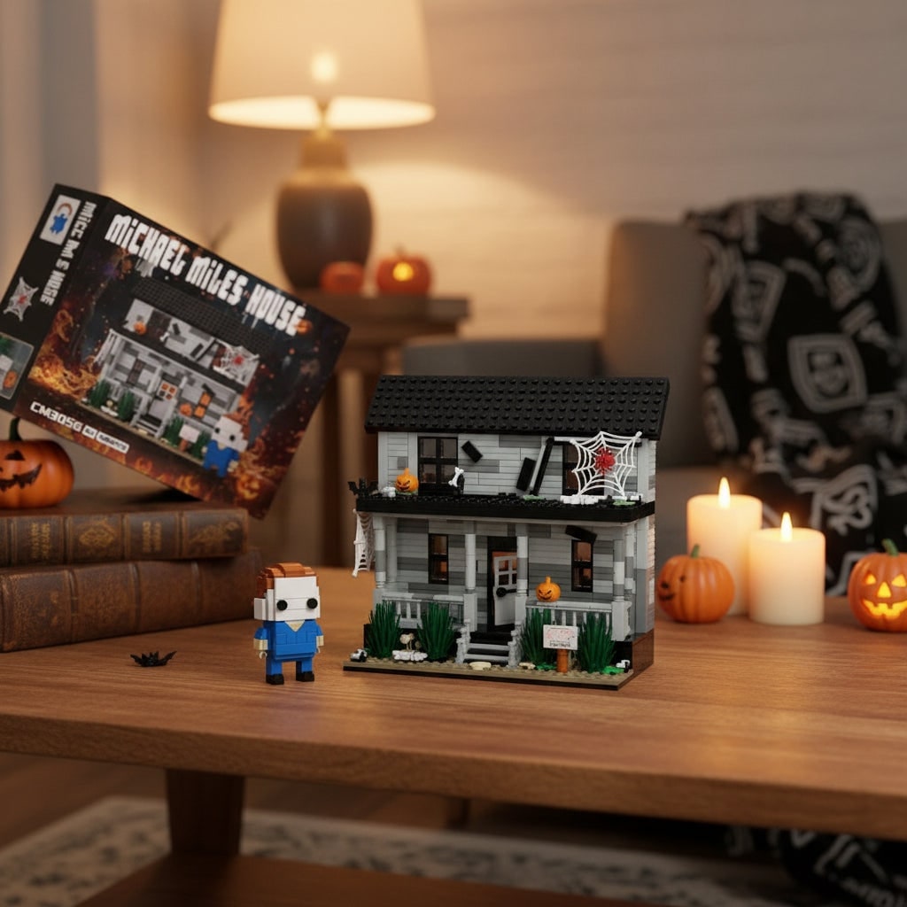 Halloween Building Blocks Haunted House Toy Set Magnetic Pieces for Wooden Play