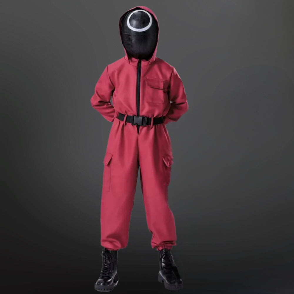 Halloween Cosplay Costume Police Officer Jumpsuit with Mask and Accessory Set