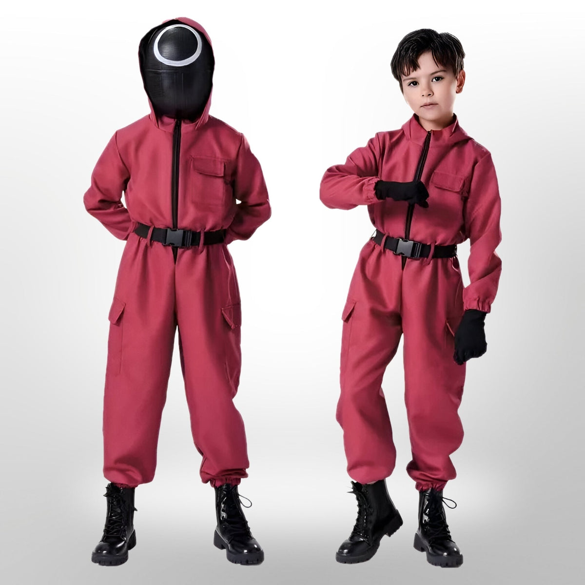 Halloween Cosplay Costume Police Officer Jumpsuit with Mask and Accessory Set