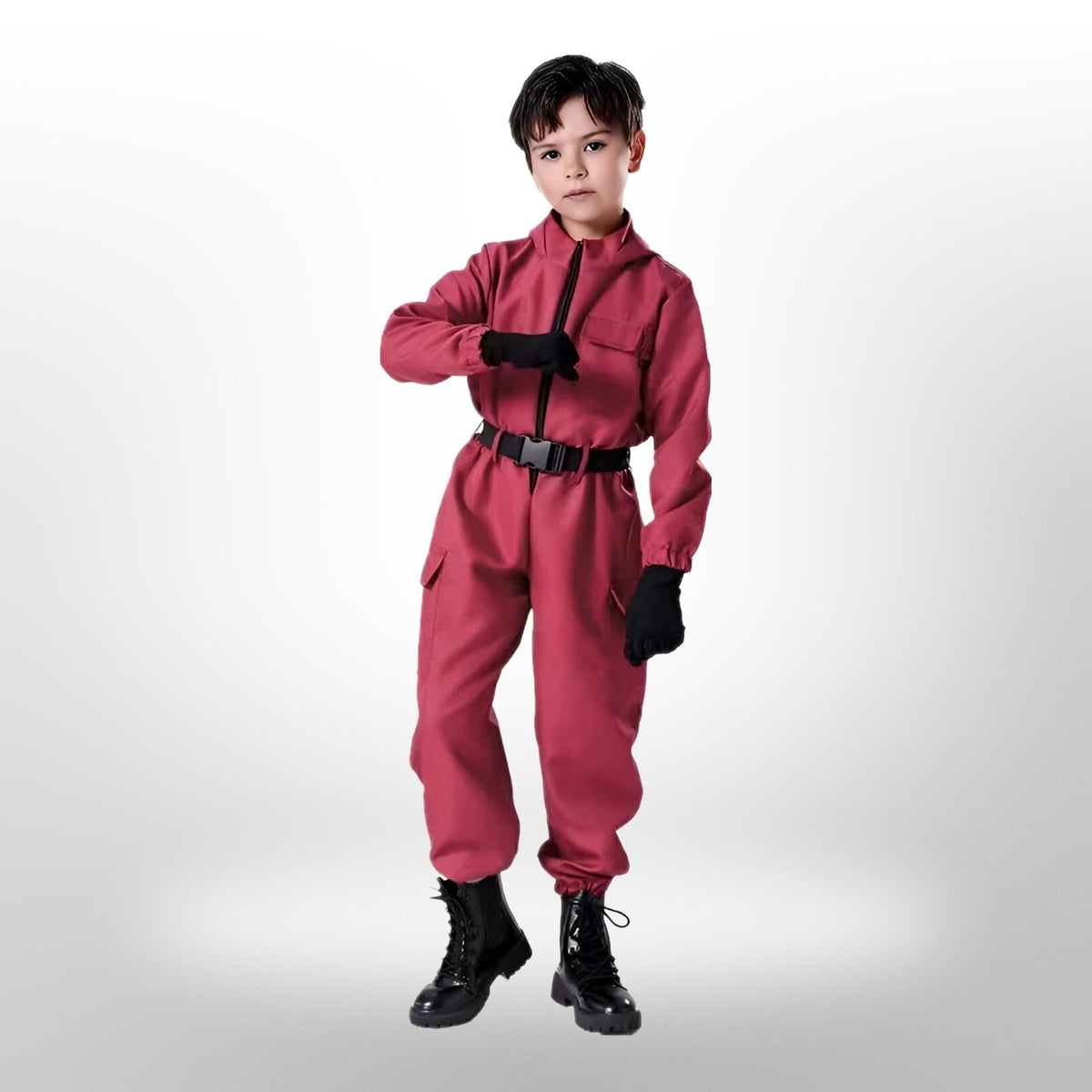 Halloween Cosplay Costume Police Officer Jumpsuit with Mask and Accessory Set