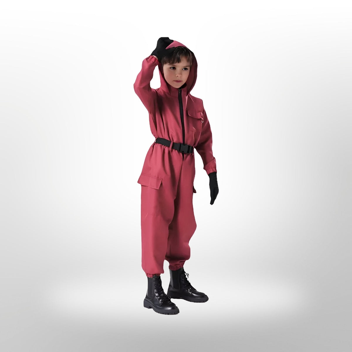 Halloween Cosplay Costume Police Officer Jumpsuit with Mask and Accessory Set