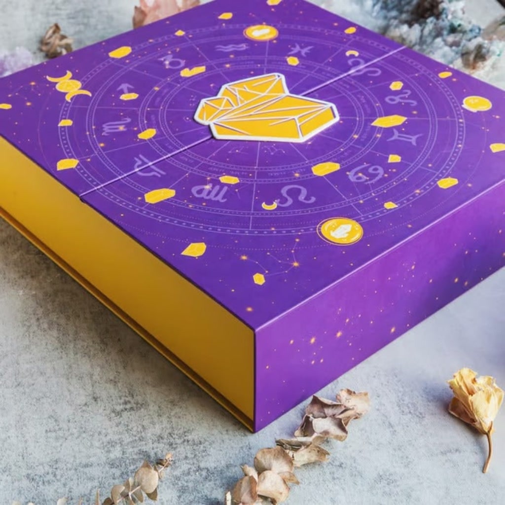 Halloween Crystal Advent Calendar with Gemstones and Zodiac Decorations