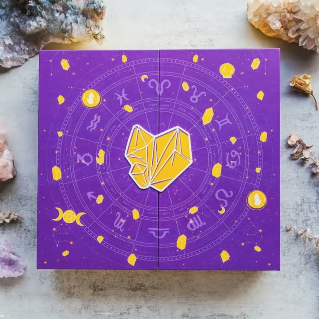 Halloween Crystal Advent Calendar with Gemstones and Zodiac Decorations