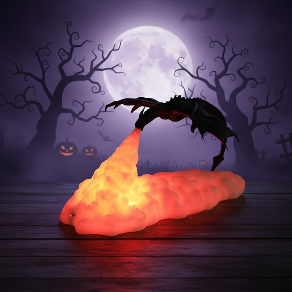 Halloween Dragon Night Light with LED Rechargeable USB Charging for Room Decoration