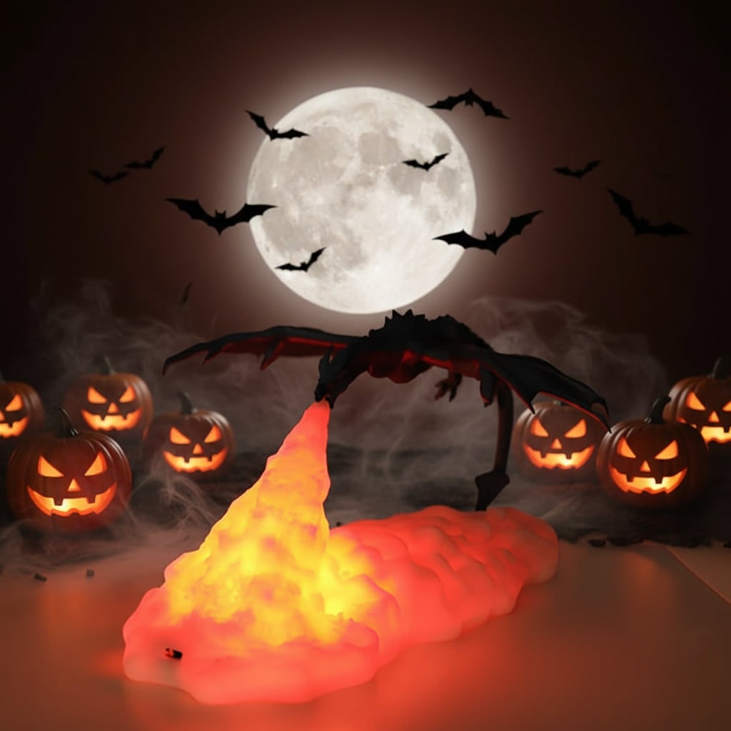 Halloween Dragon Night Light with LED Rechargeable USB Charging for Room Decoration