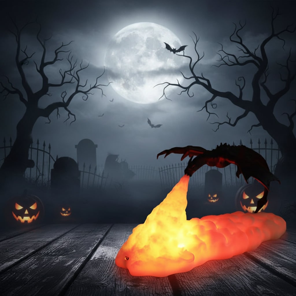 Halloween Dragon Night Light with LED Rechargeable USB Charging for Room Decoration