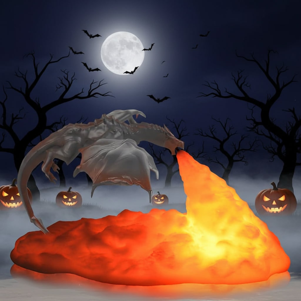 Halloween Dragon Night Light with LED Rechargeable USB Charging for Room Decoration