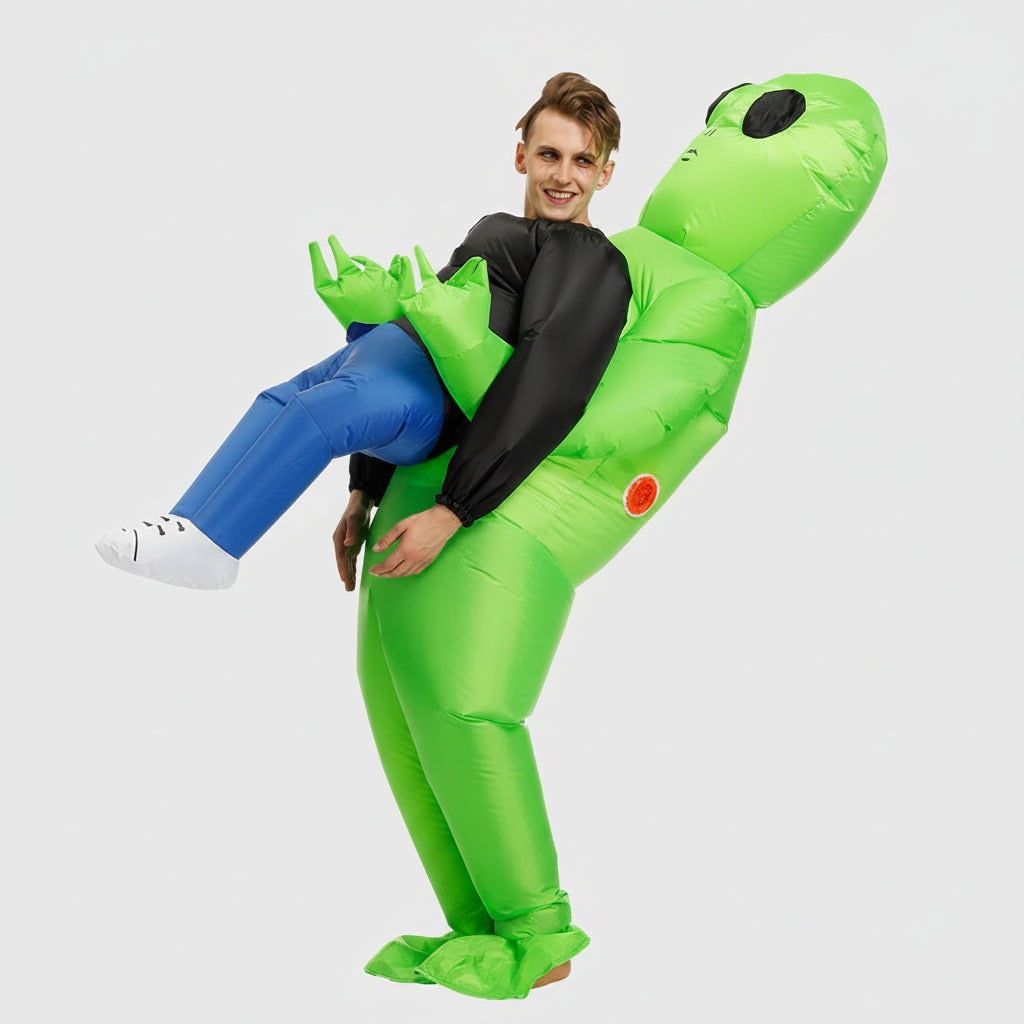 Halloween Funny Inflatable Alien Costume and Youth with Carrying Human Illusion Design