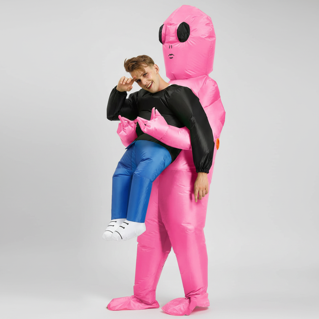 Halloween Funny Inflatable Alien Costume and Youth with Carrying Human Illusion Design