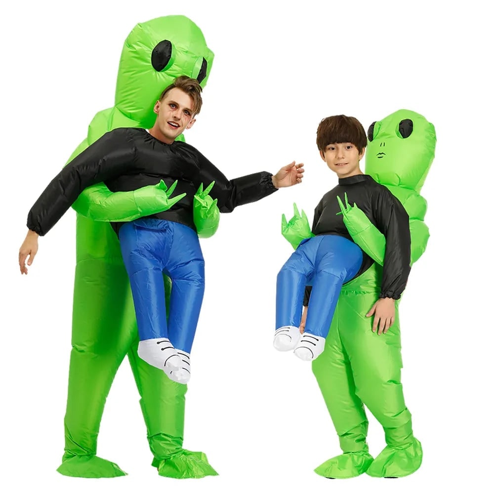 Halloween Funny Inflatable Alien Costume and Youth with Carrying Human Illusion Design