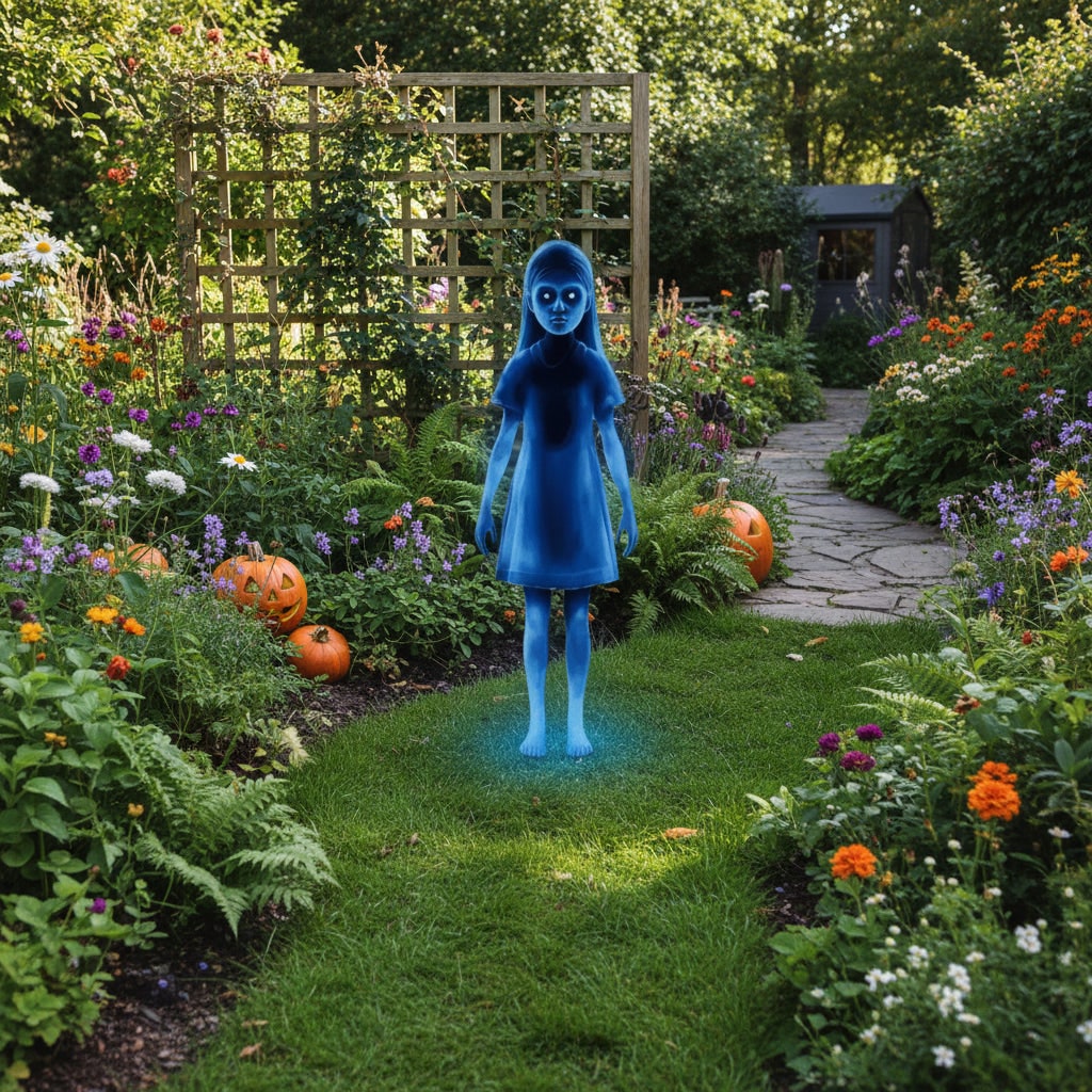 Halloween Ghost Decoration Large Outdoor Scary Figure with Glowing Blue Lights