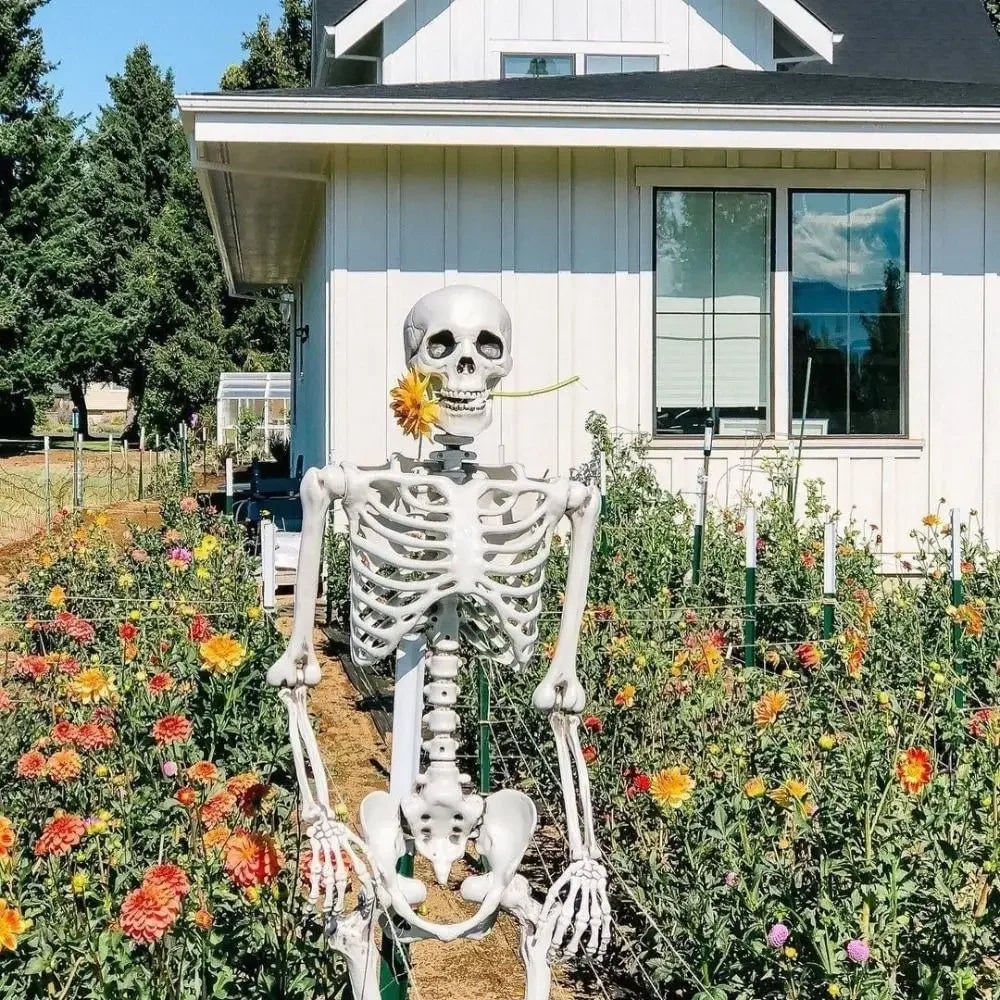 Halloween Giant Poseable Skeleton Decoration for Outdoor Party and Haunted House Display