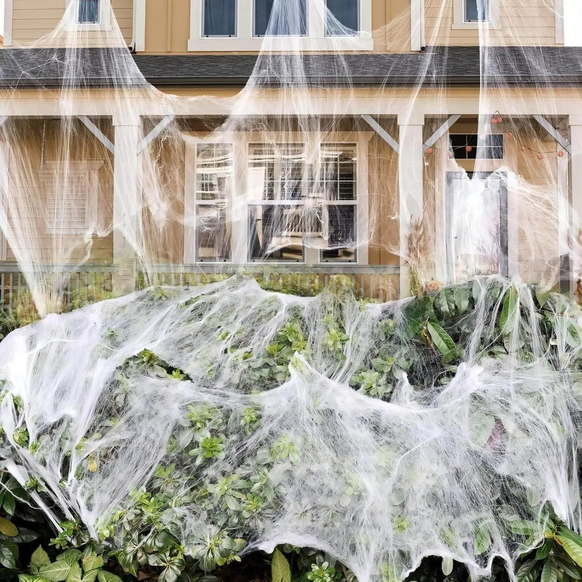 Halloween Giant Spider Web Decoration Stretchy Cobweb with Black for Outdoor Party and Haunted House