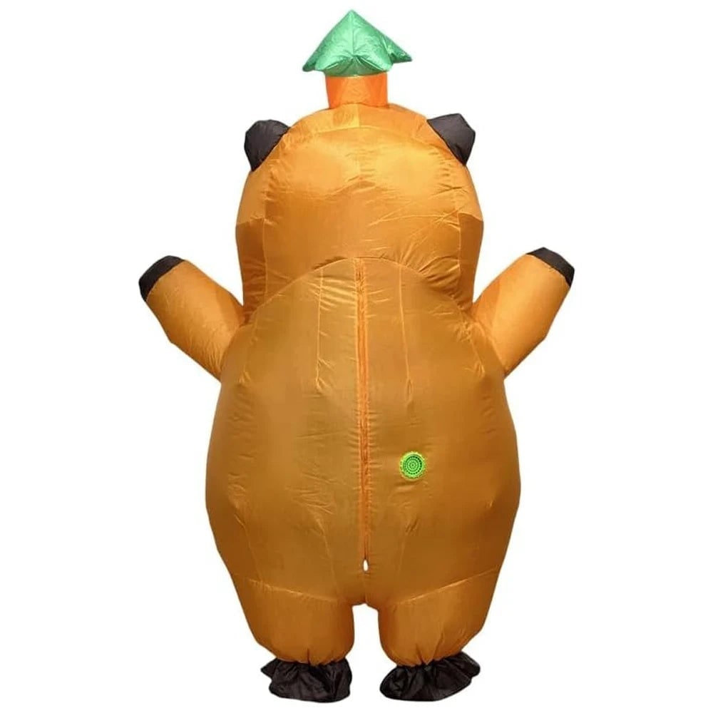 Halloween Inflatable Capybara Costume and Youth with Blower Fan and Leaf Hat
