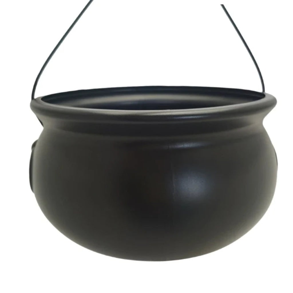 Halloween Plastic Witches Cauldron Large Black Decoration for Trick or Treat Party