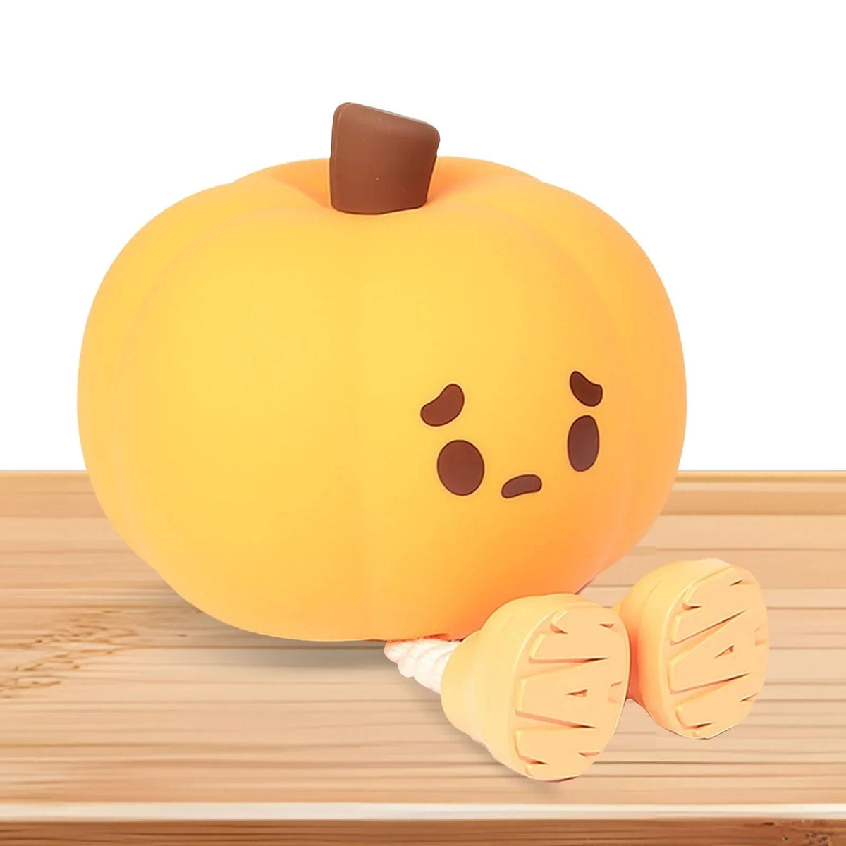 Halloween Pumpkin Night Light Rechargeable LED with Dangling Legs and Sad Face Design