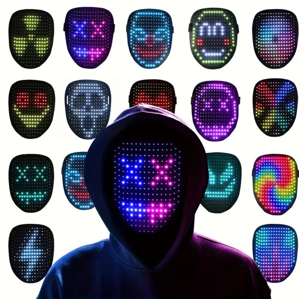 Halloween Red LED Full-Face Mask for Home Use