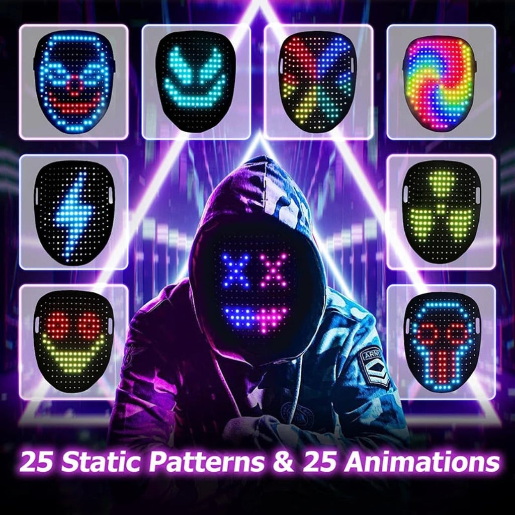 Halloween Red LED Full-Face Mask for Home Use