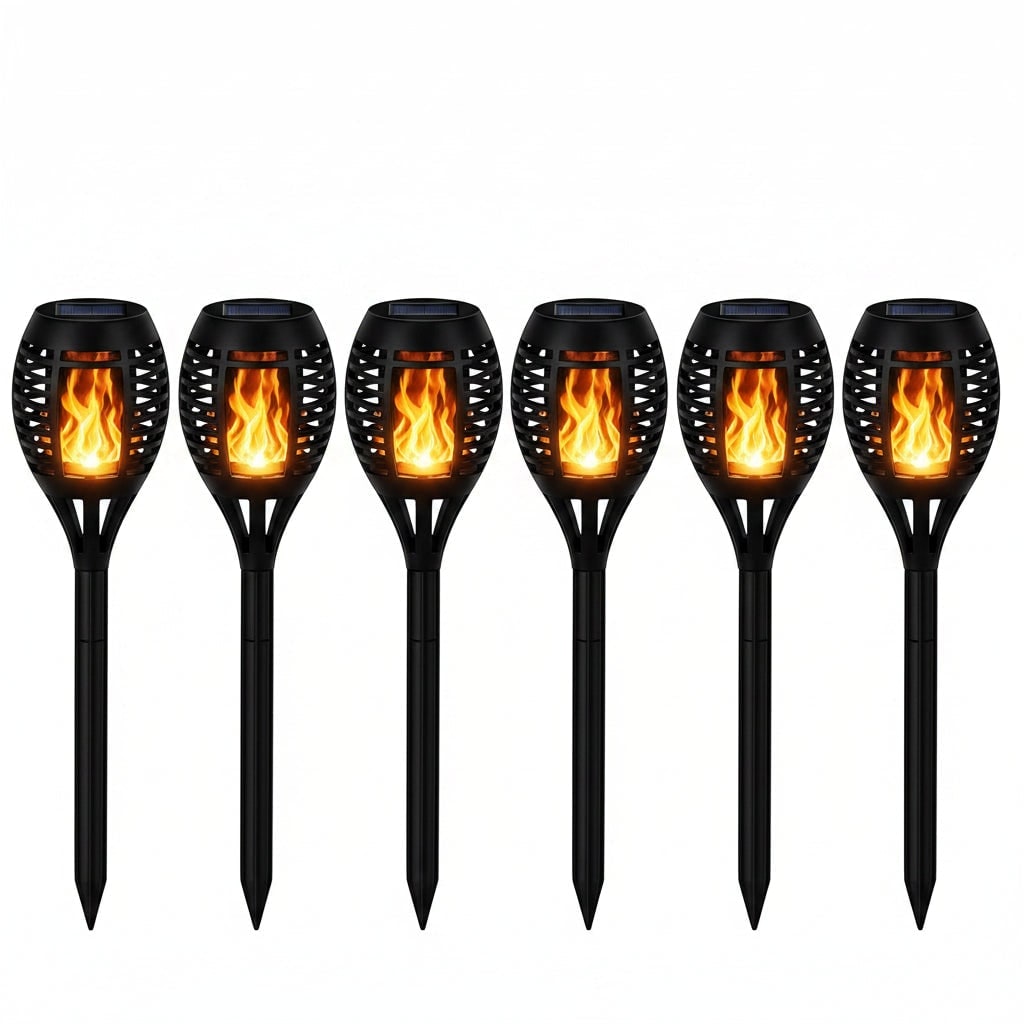 Halloween Solar Torch Lights with Flickering Flame Effect for Outdoor Yard Decoration