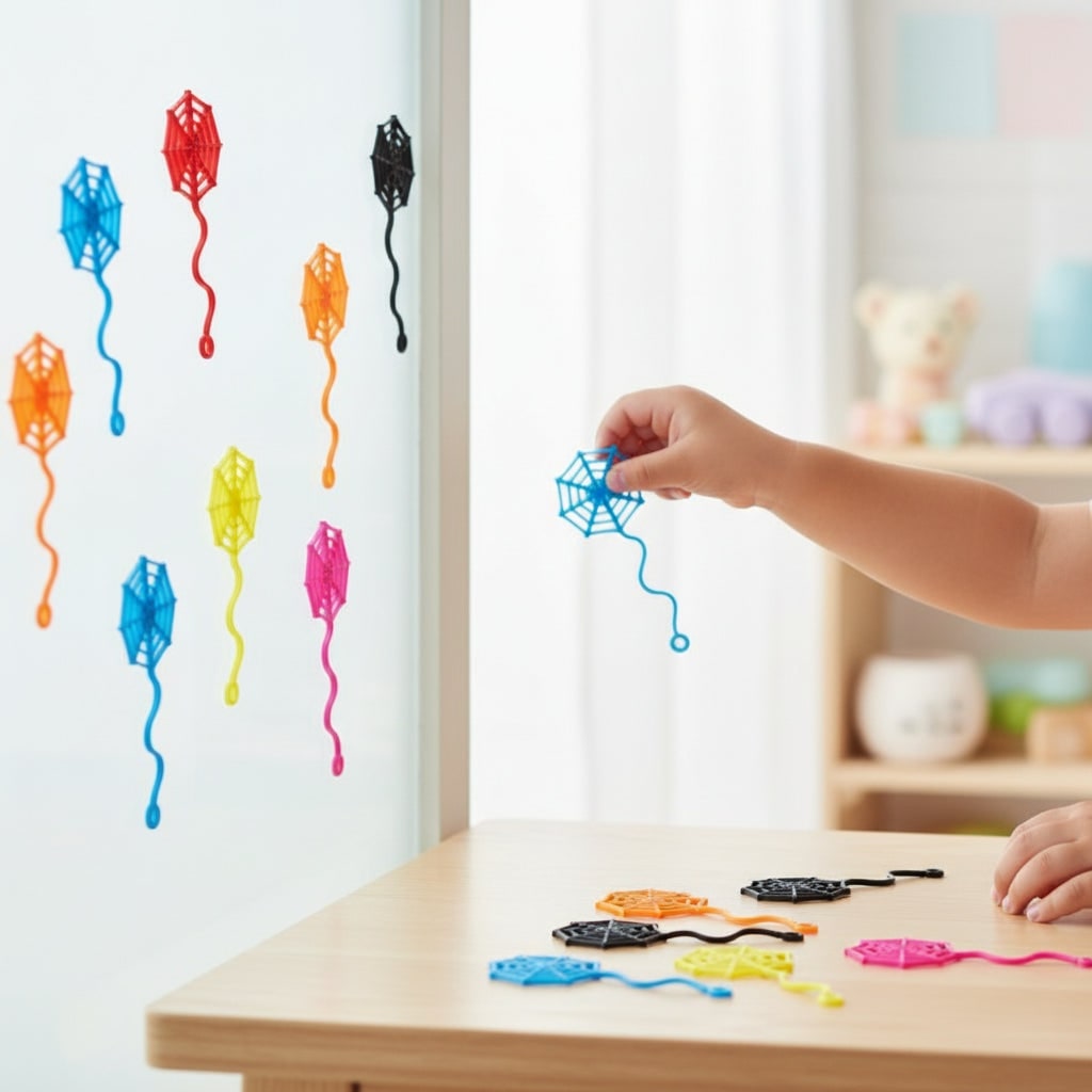 Halloween Sticky Toys Wall Crawler Spider Web Stretchy Spiderweb for Party Decoration